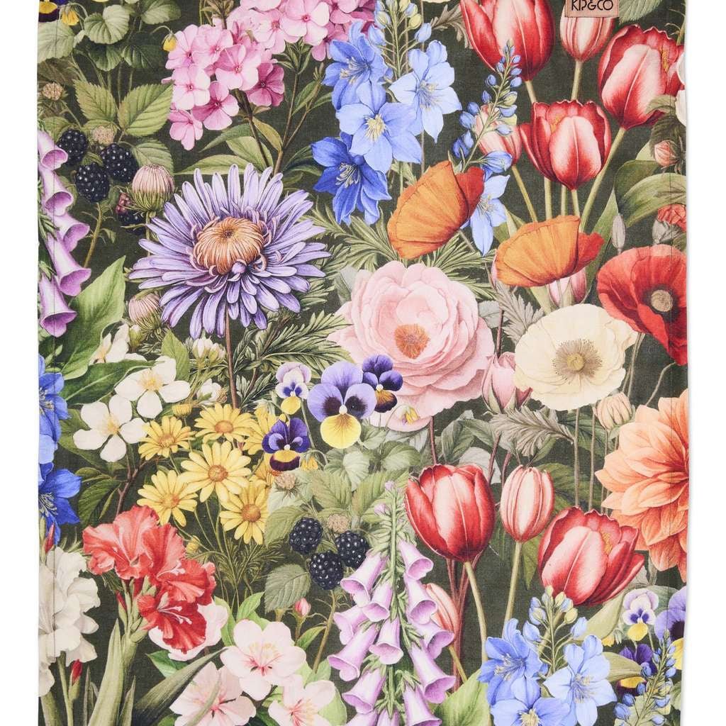 Kip & Co | Cottage Garden Eden Tea Towel - Cove. Beach Essentials