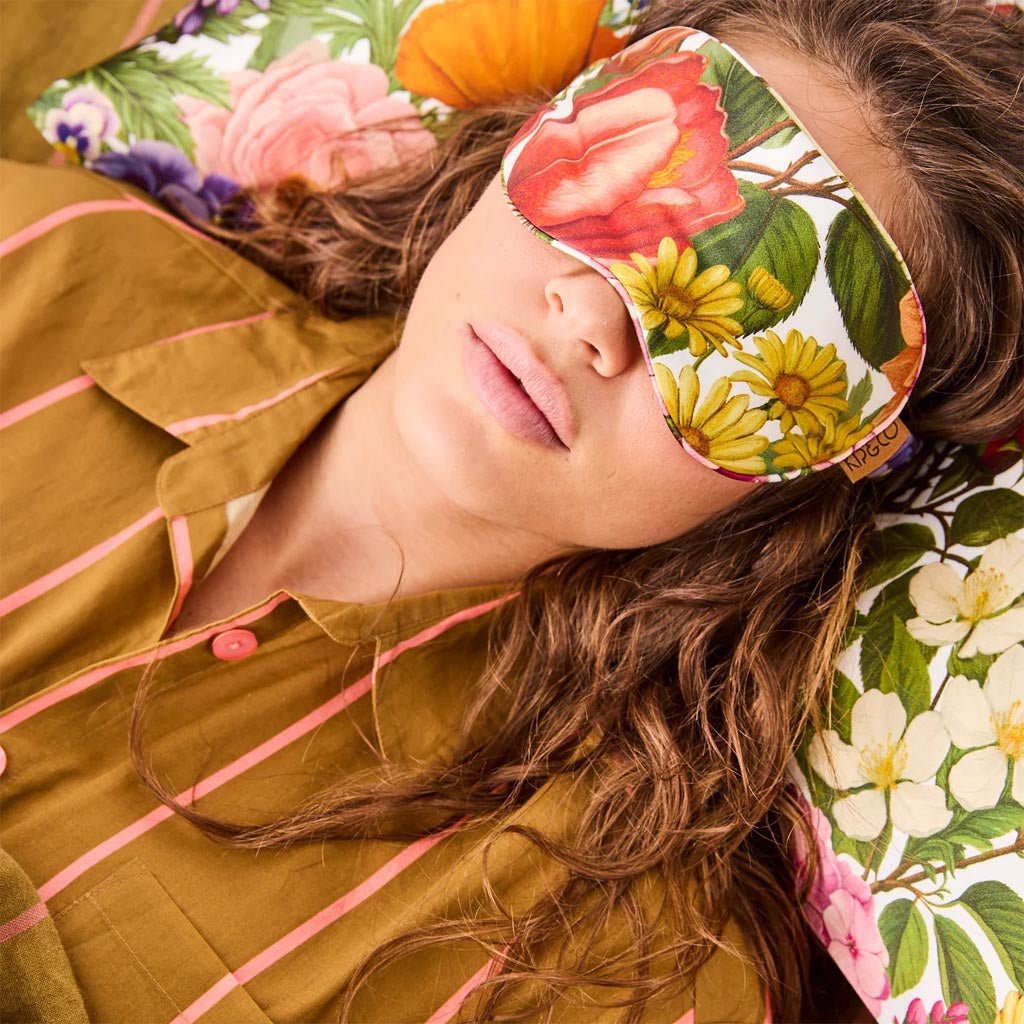 Kip & Co | Cottage Garden Silk Eye Mask - Cove. Beach Essentials