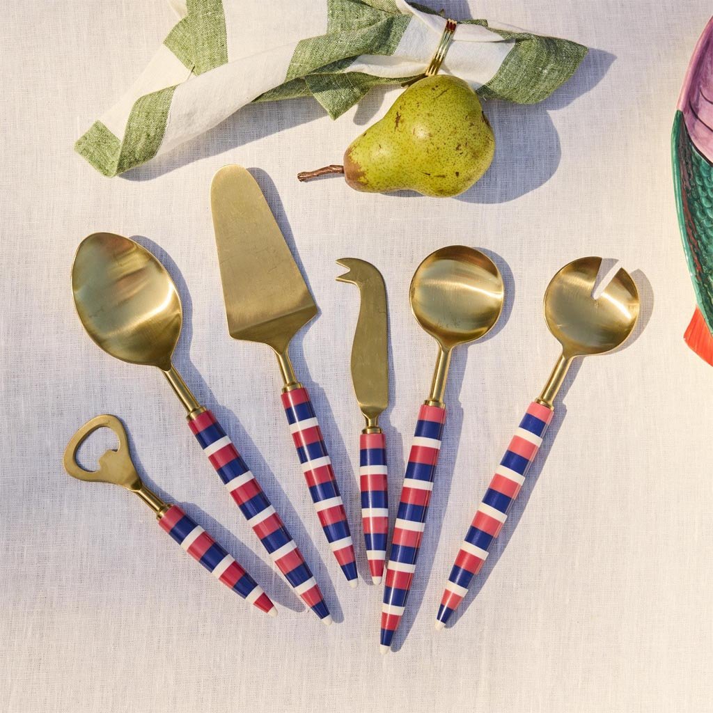 Kip & Co | Crete Stripe Brasserie Cheese Knife - Cove. Beach Essentials