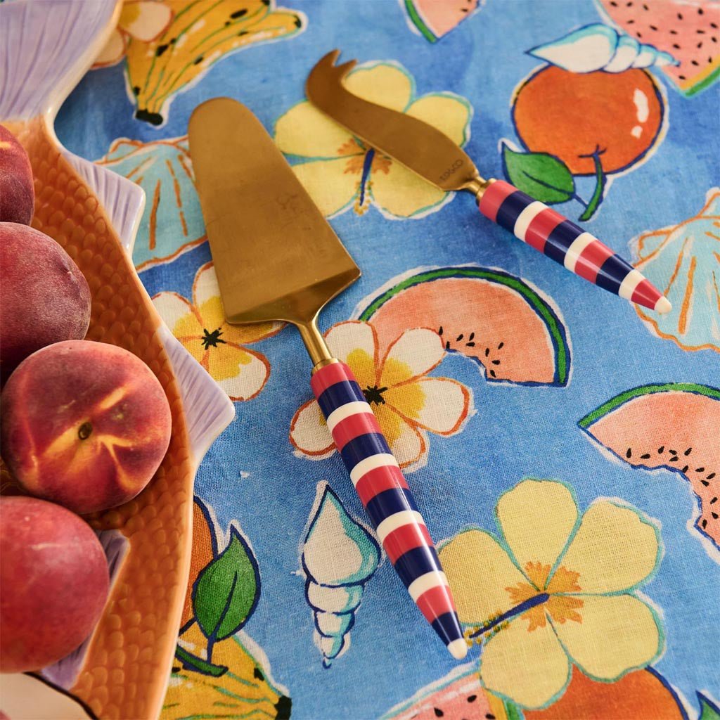 Kip & Co | Crete Stripe Brasserie Cheese Knife - Cove. Beach Essentials
