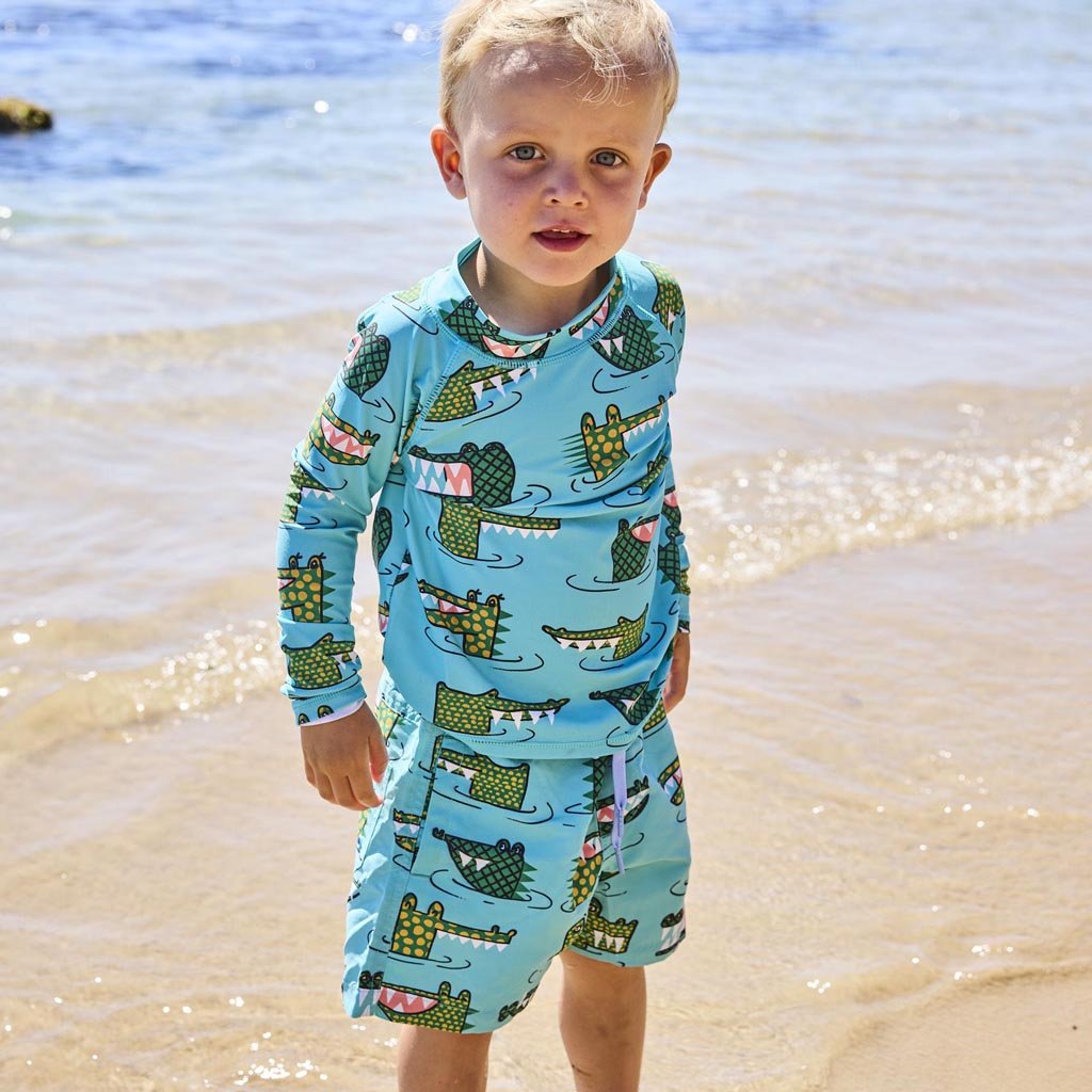 Kip & Co | Crocodile Rock Green Boardies - Cove. Beach Essentials