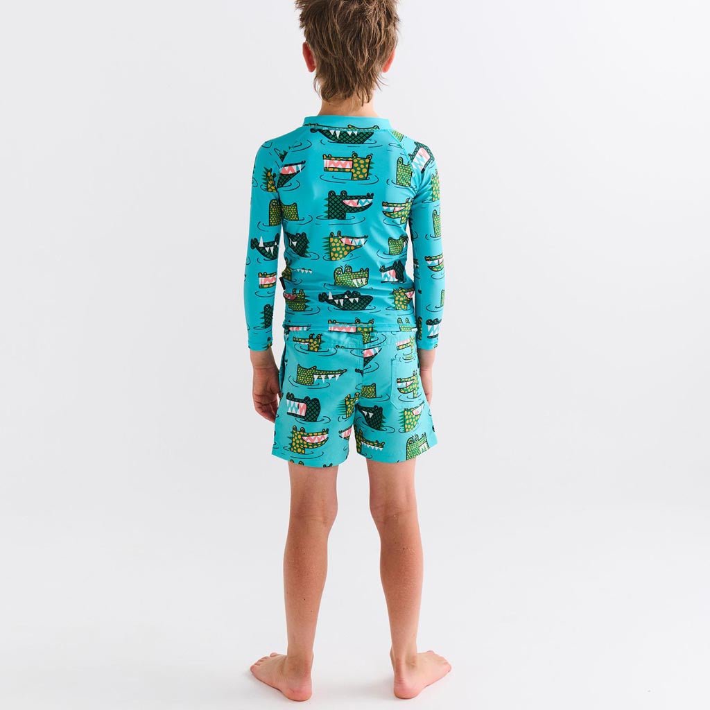Kip & Co | Crocodile Rock Green Boardies - Cove. Beach Essentials