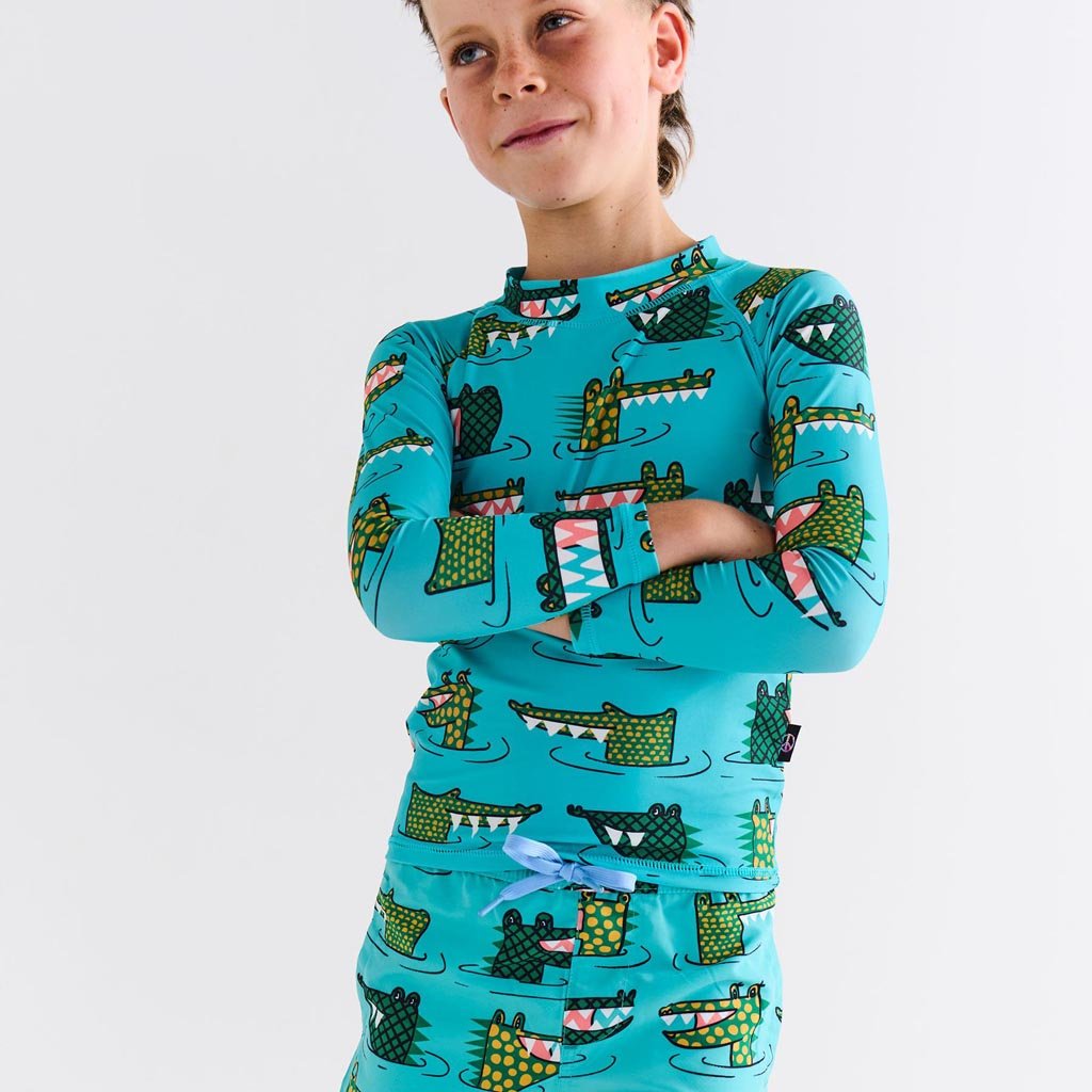 Kip & Co | Crocodile Rock Green Boardies - Cove. Beach Essentials