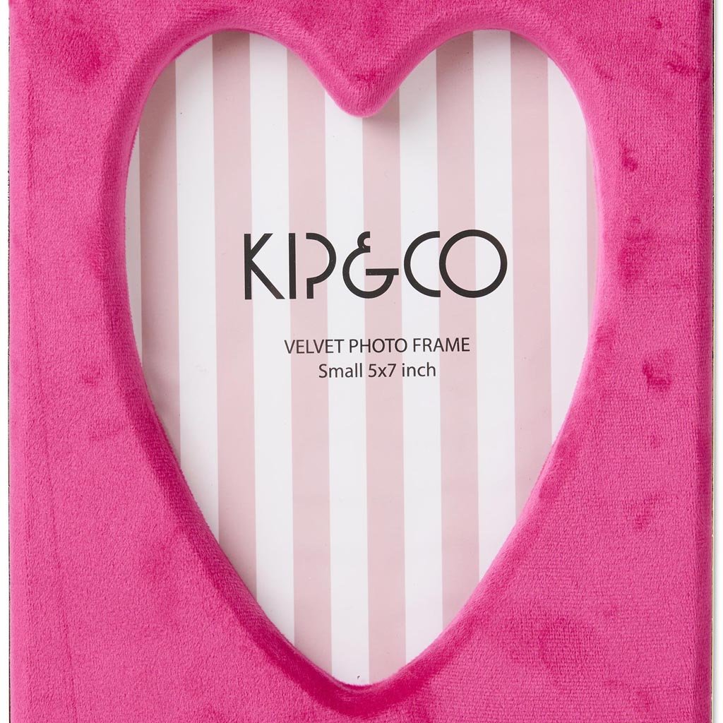 Kip & Co | Desert Pink Heart Velvet Photo Frame 6 x 8 - Cove. Beach Essentials