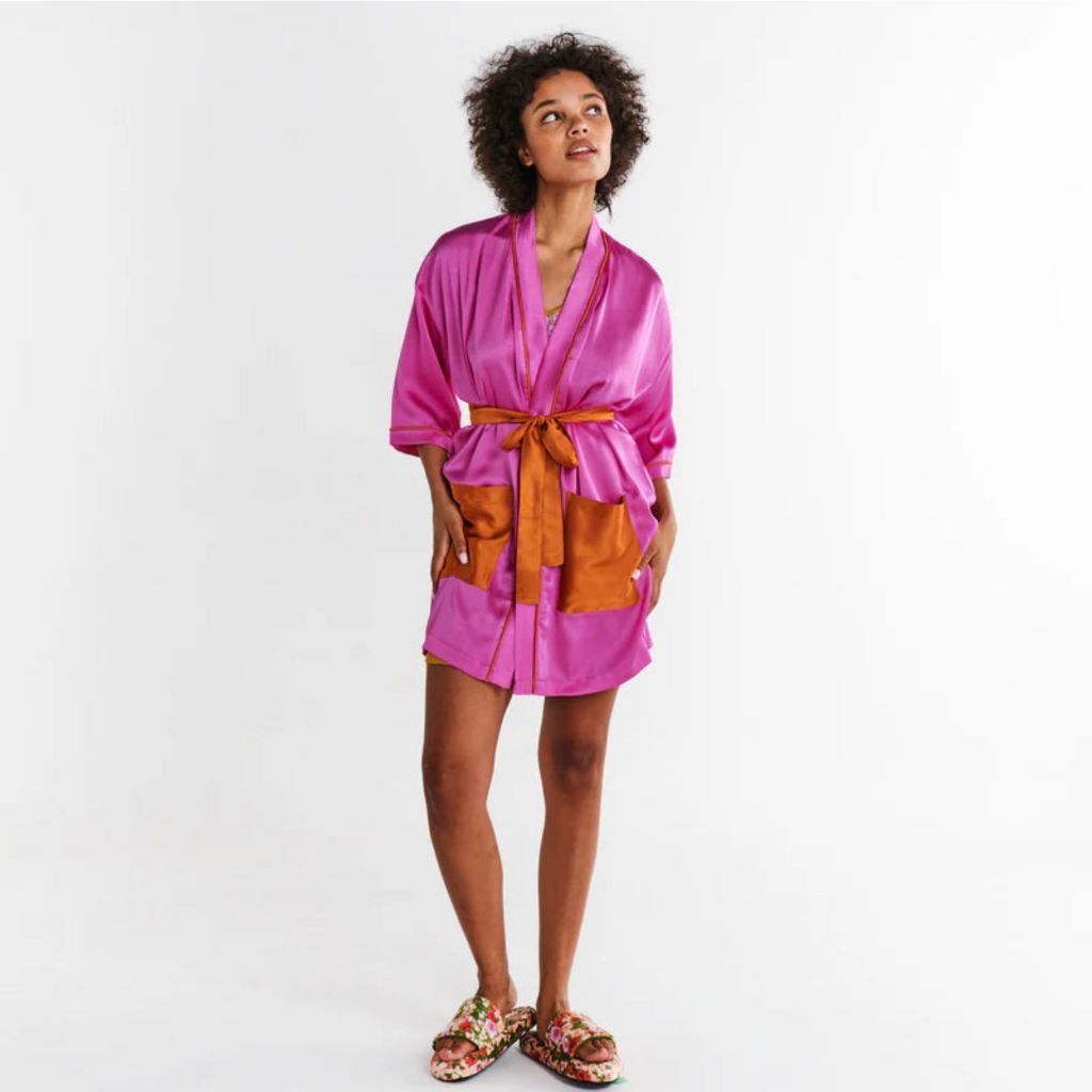 Kip & Co | Flirty Satin Robe - Cove. Beach Essentials