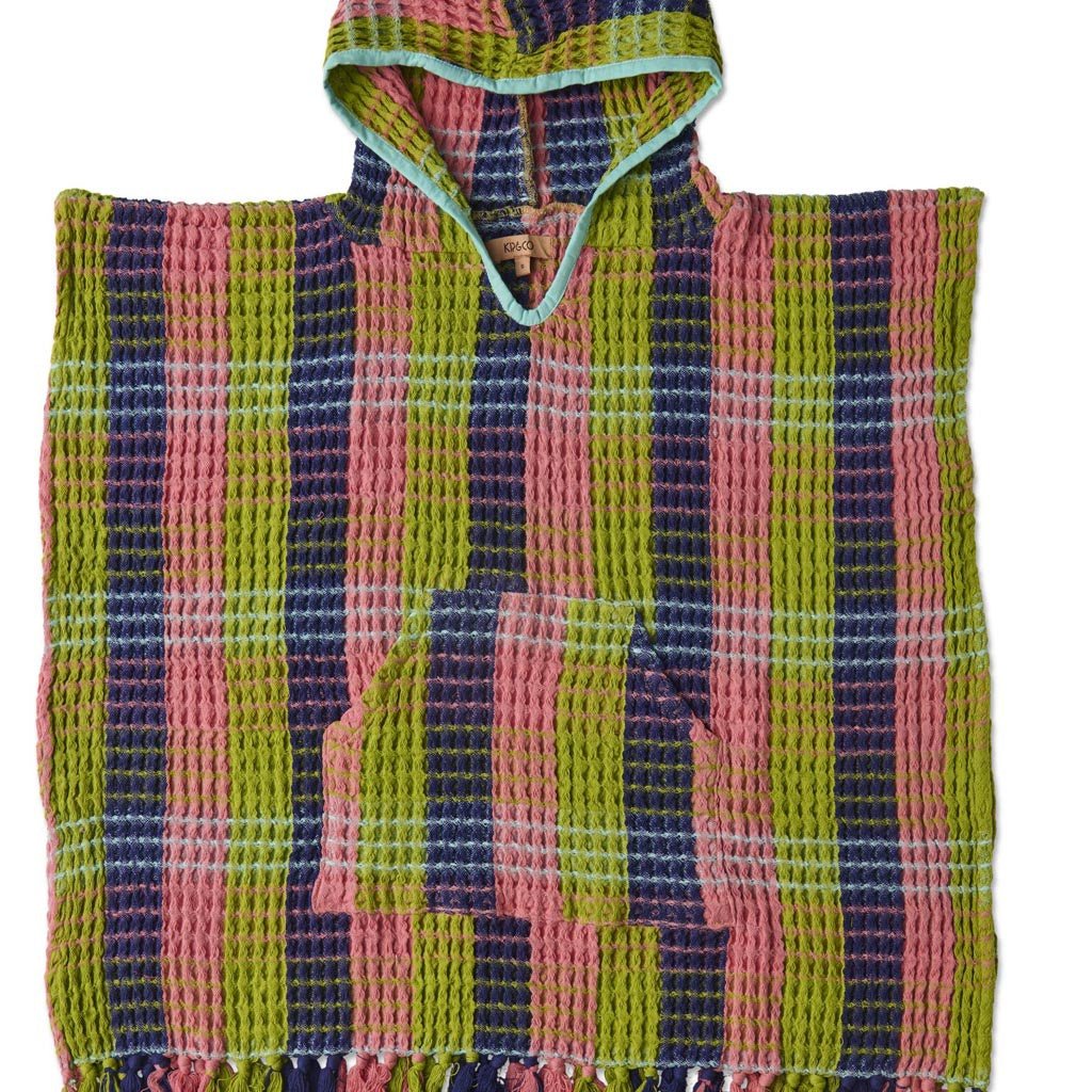 Kip &amp; Co | Florida Tartan Kids Waffle Poncho - Cove. Beach Essentials