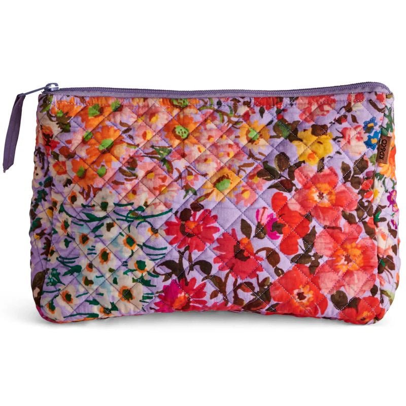 Kip & Co | Forever Floral Lilac Quilted Cotton Toiletry Purse - Cove. Beach Essentials