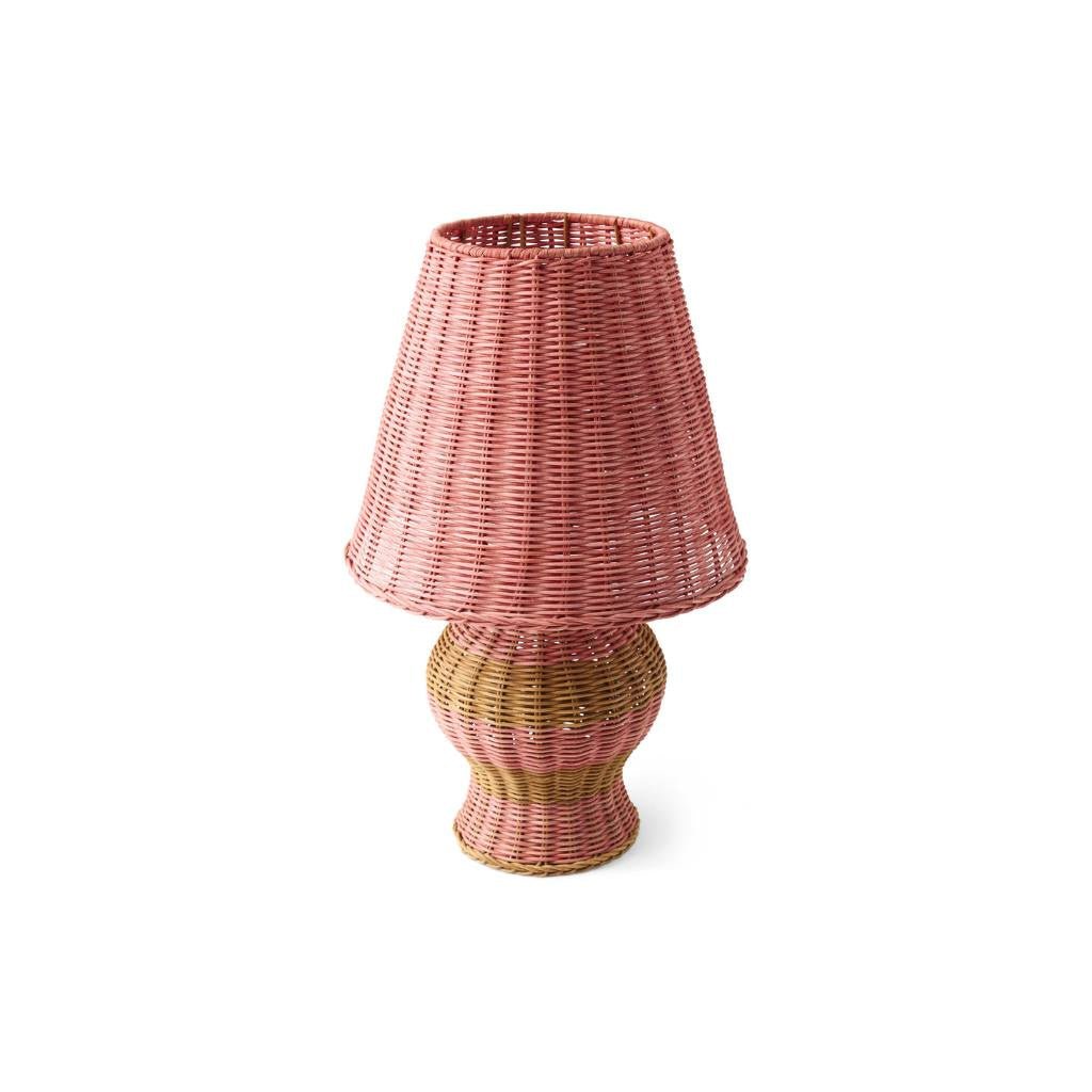 Kip & Co | Guava Stripe Le Parisian Rattan Lamp - Cove. Beach Essentials