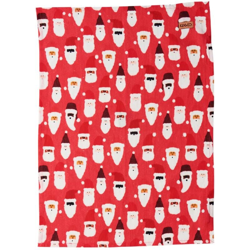 Kip & Co | HoHoHo Red Linen Tea Towel - Cove. Beach Essentials