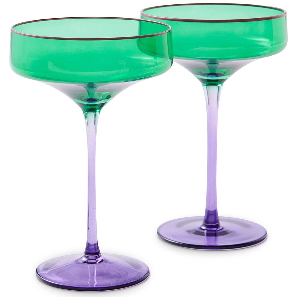 Kip & Co Jaded Margarita Glass 2P Set - Cove. Beach Essentials