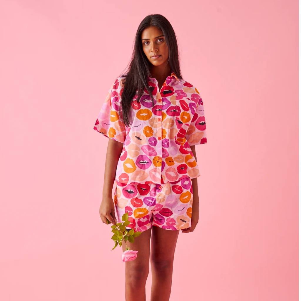 Kip & Co Kiss Me Organic Cotton Pyjama Set - Cove. Beach Essentials