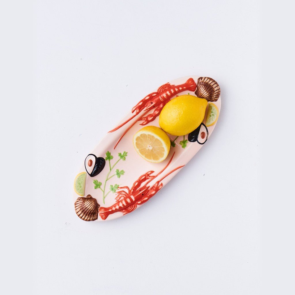Kip & Co | Lobster Bisque Oval Platter Small - Cove. Beach Essentials