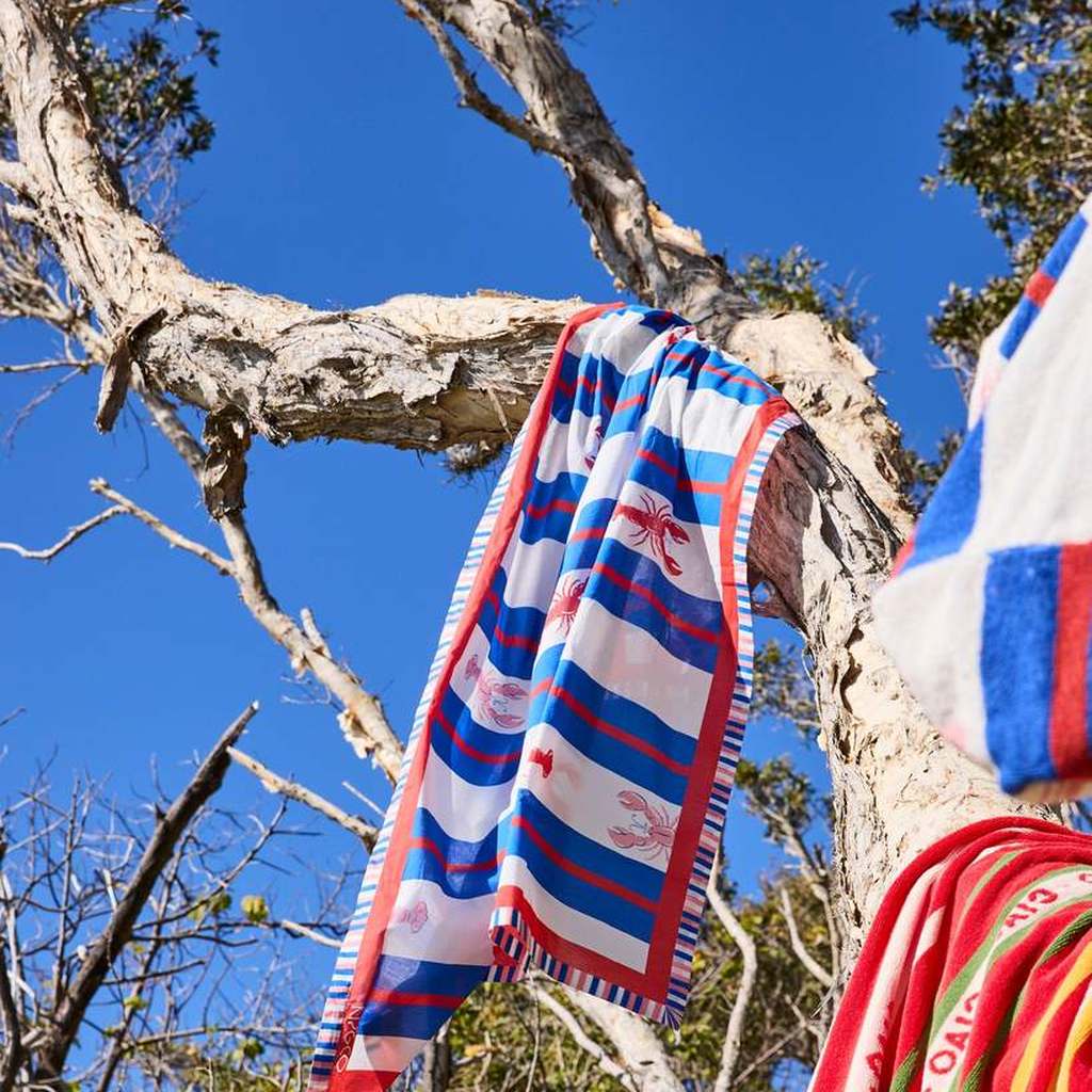 Kip & Co | Lobster Fan Club Organic Cotton Sarong - Cove. Beach Essentials
