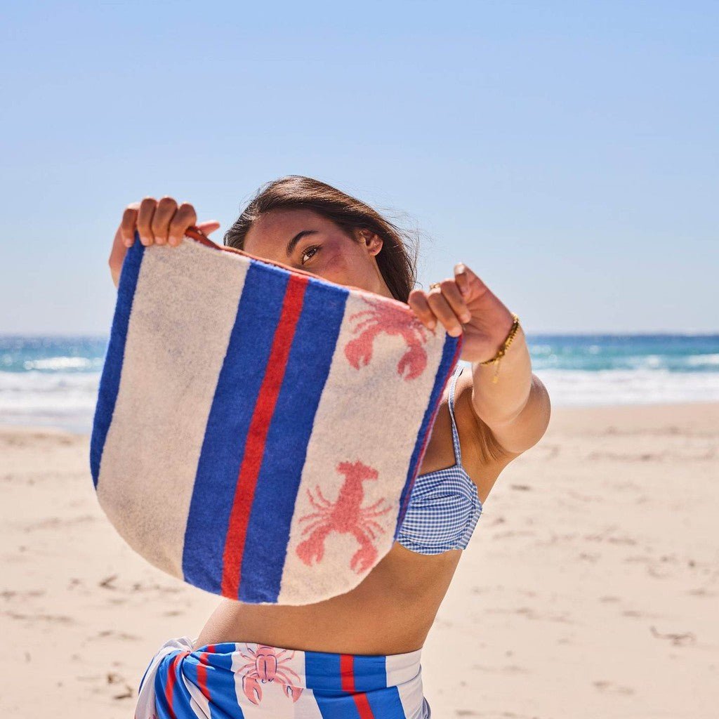 Kip & Co | Lobster Fan Club Terry Beach Carry All Pouch - Cove. Beach Essentials
