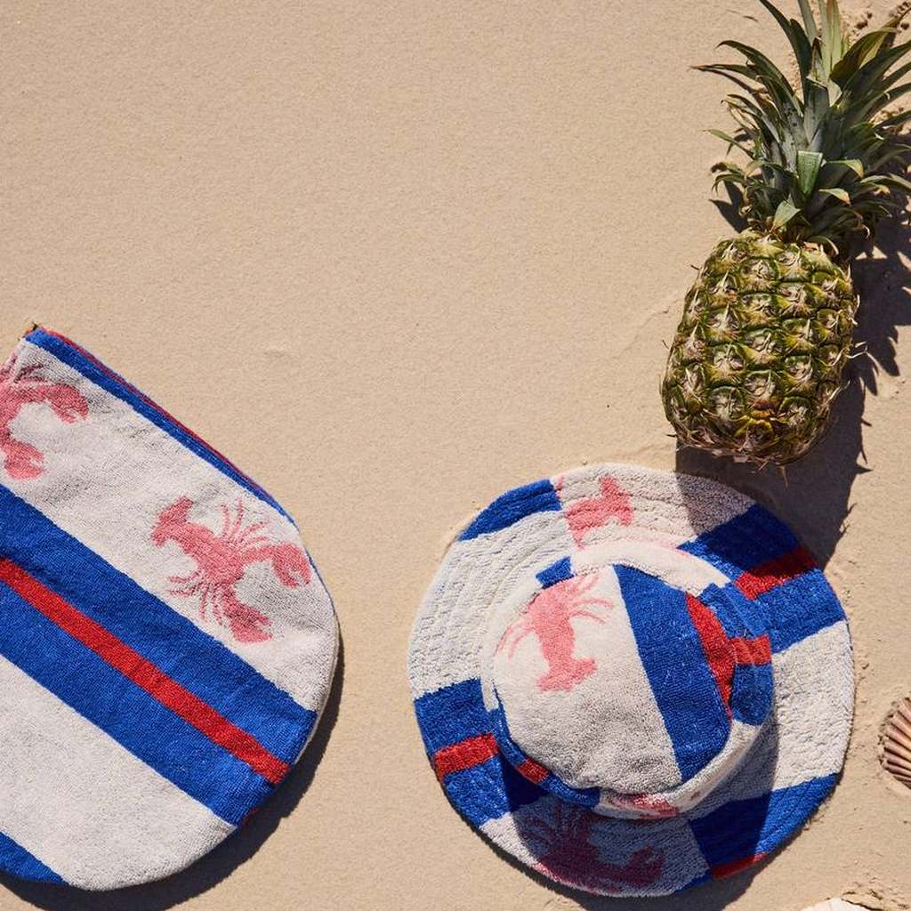 Kip & Co | Lobster Fan Club Terry Beach Carry All Pouch - Cove. Beach Essentials