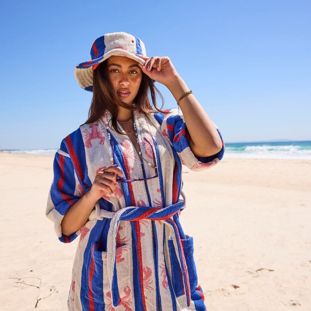Kip & Co | Lobster Fan Club Terry Mini Bath Robe - Cove. Beach Essentials