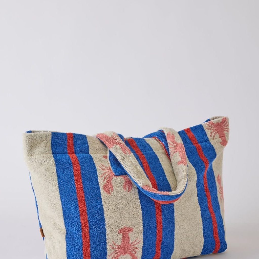 Kip & Co | Lobster Fan Club Terry Oversized Beach Bag - Cove. Beach Essentials