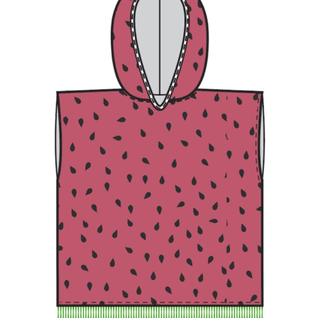 Kip & Co | Melon Printed Kids Terry Poncho - Cove. Beach Essentials