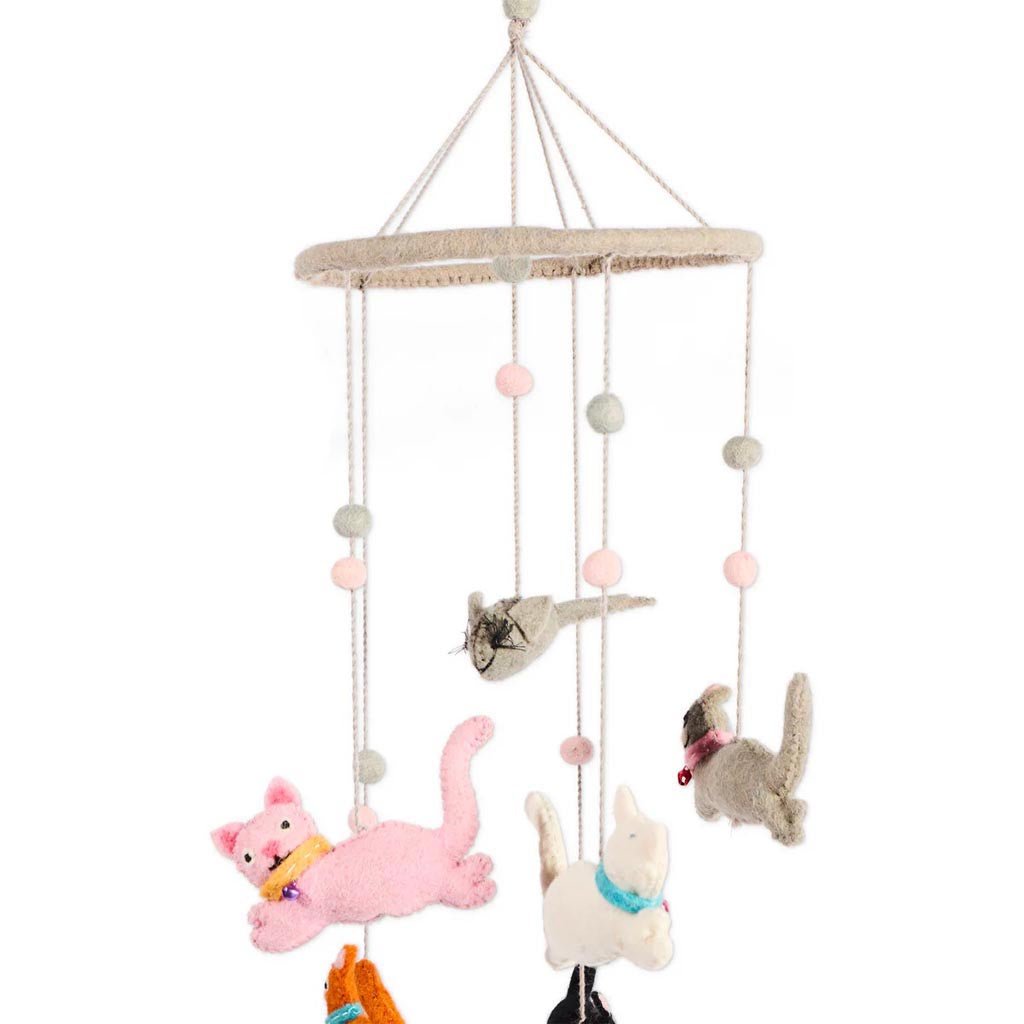 Kip & Co | Meow Baby Felted Wool Mobile - Cove. Beach Essentials