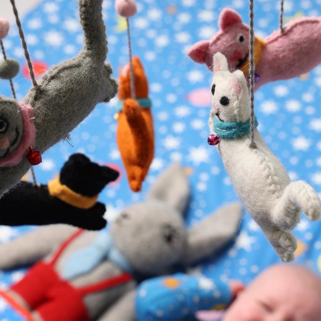 Kip & Co | Meow Baby Felted Wool Mobile - Cove. Beach Essentials
