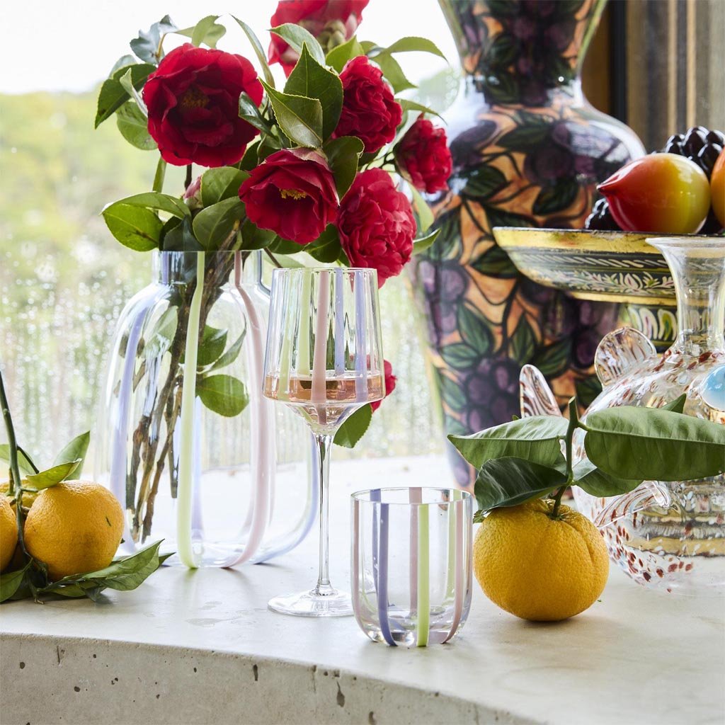 Kip & Co | Neptune Stripe Wine Glass Set - Cove. Beach Essentials