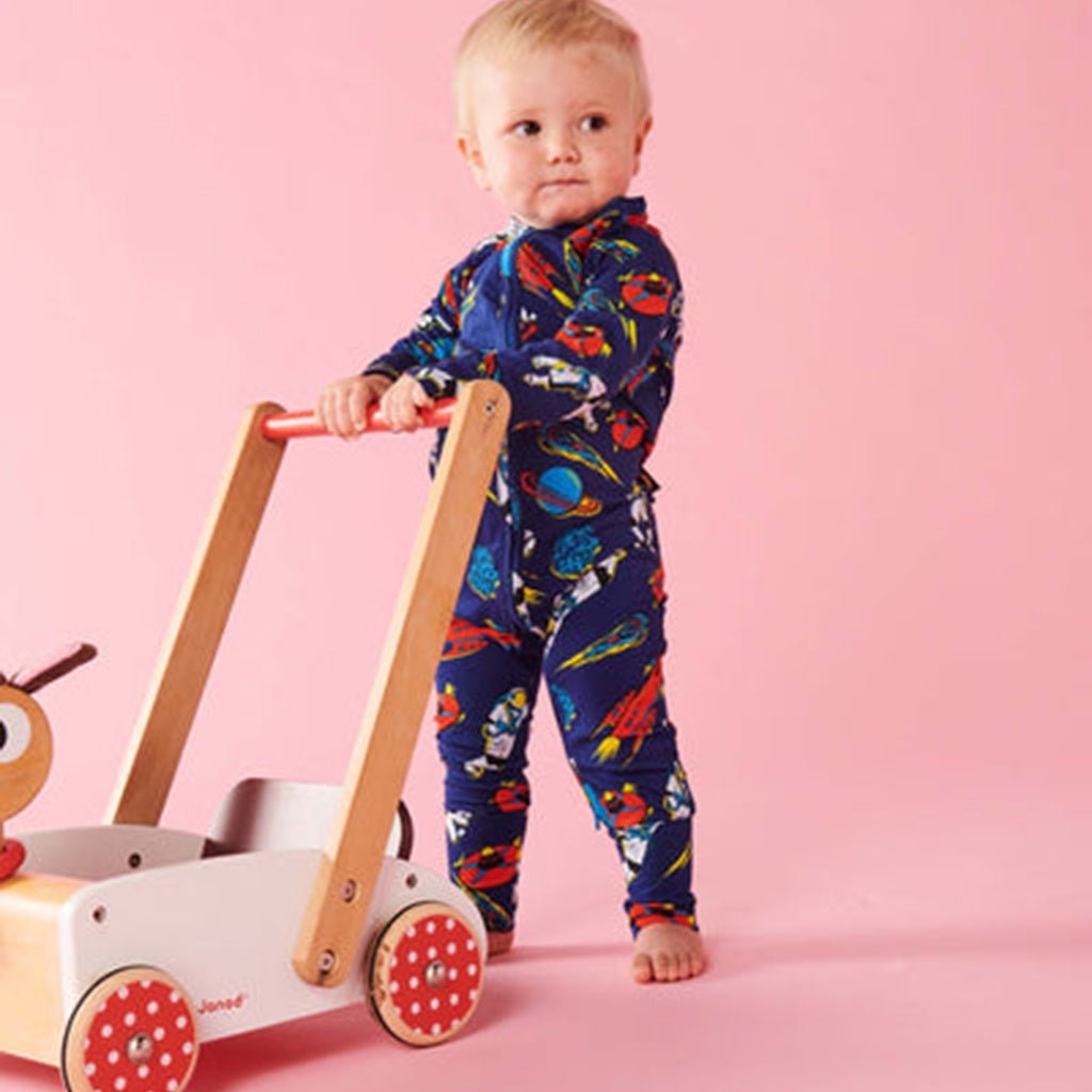 Kip &amp; Co Outer Space Organic Long Sleeve Zip Romper - Cove. Beach Essentials