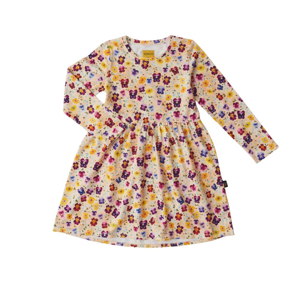 Kip & Co | Pansy Organic Cotton Long Sleeve Everyday Dress - Size 7 - Cove. Beach Essentials