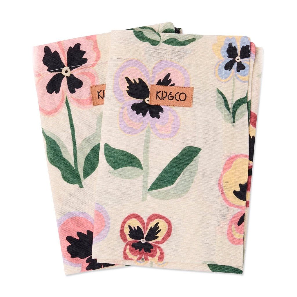 Kip &amp; Co | Pretty Pansy 4P Napkin Set - Cove. Beach Essentials