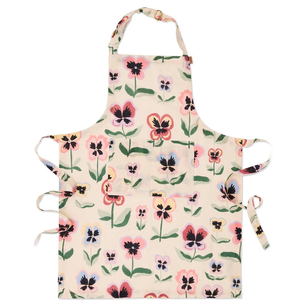 Kip &amp; Co Pretty Pansy Apron on white