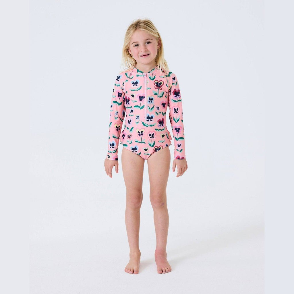 Kip & Co | Pretty Pansy Long Sleeve Bathers - Cove. Beach Essentials