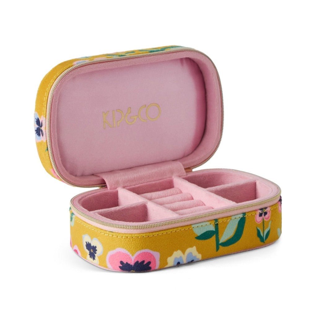 Kip & Co | Pretty Pansy Travel Velvet Jewellery Box - Cove. Beach Essentials