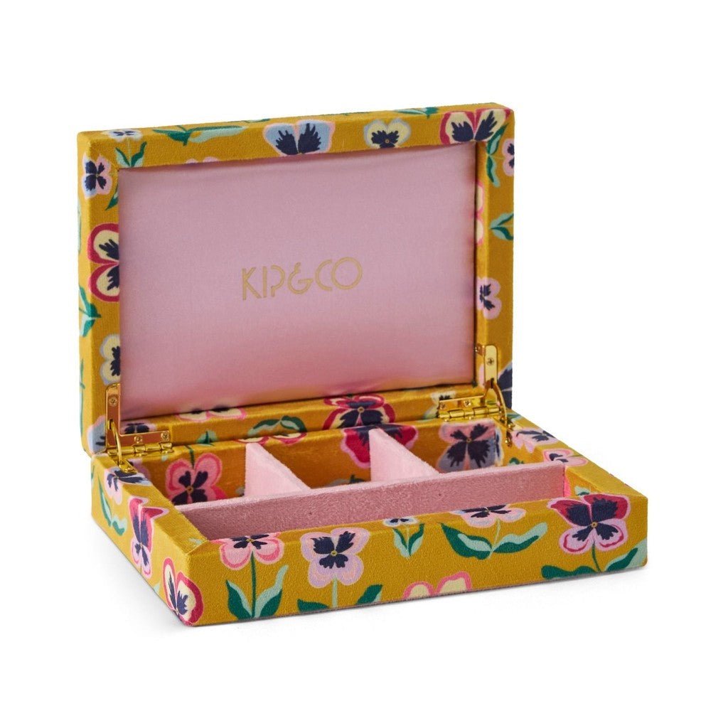 Kip &amp; Co | Pretty Pansy Velvet Jewellery Box Small - Cove. Beach Essentials