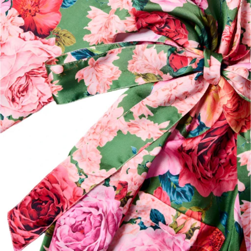 Kip & Co | Rose Garden Satin Robe - Cove. Beach Essentials