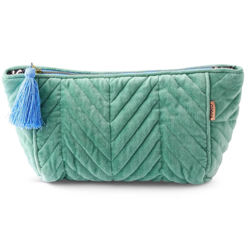 Kip & Co | Seabed Velvet Toiletry Bag - Cove. Beach Essentials