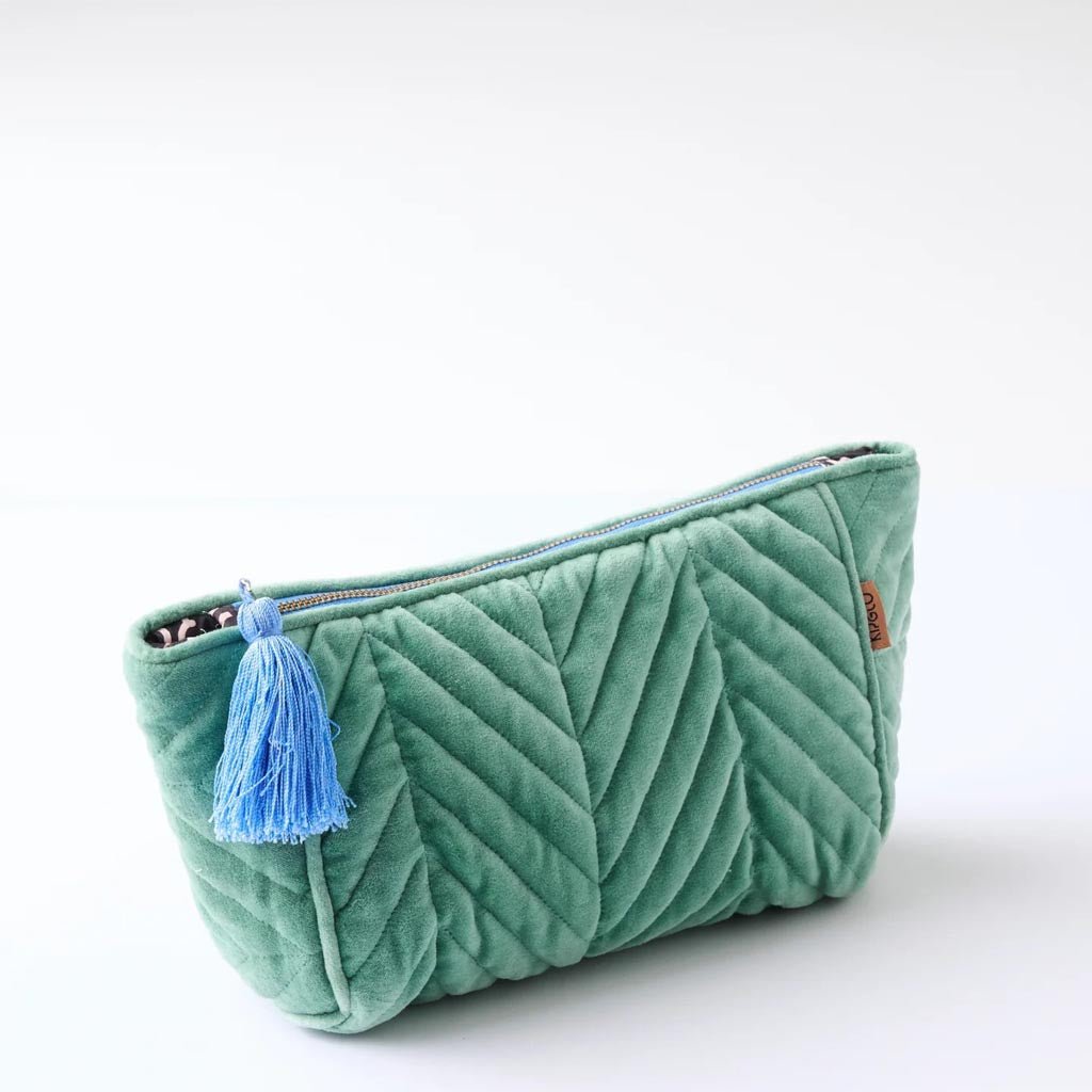 Kip & Co | Seabed Velvet Toiletry Bag - Cove. Beach Essentials