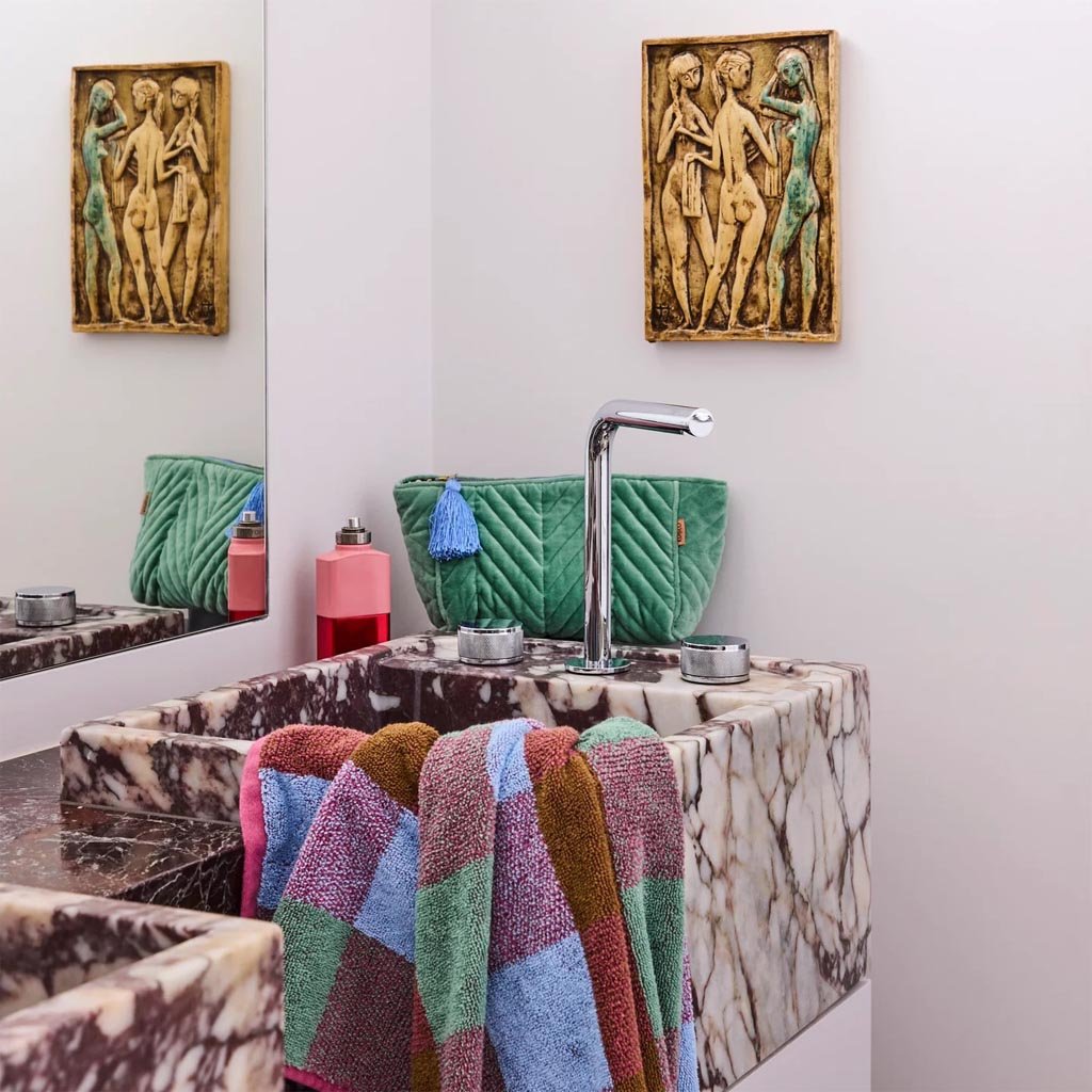 Kip & Co | Seabed Velvet Toiletry Bag - Cove. Beach Essentials