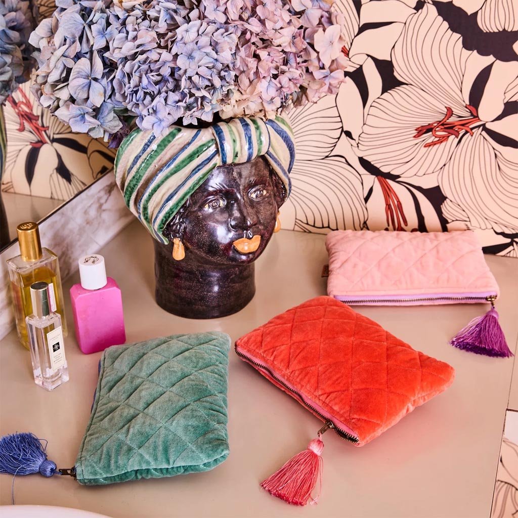 Kip & Co | Sherbet Velvet Cosmetics Purse - Cove. Beach Essentials