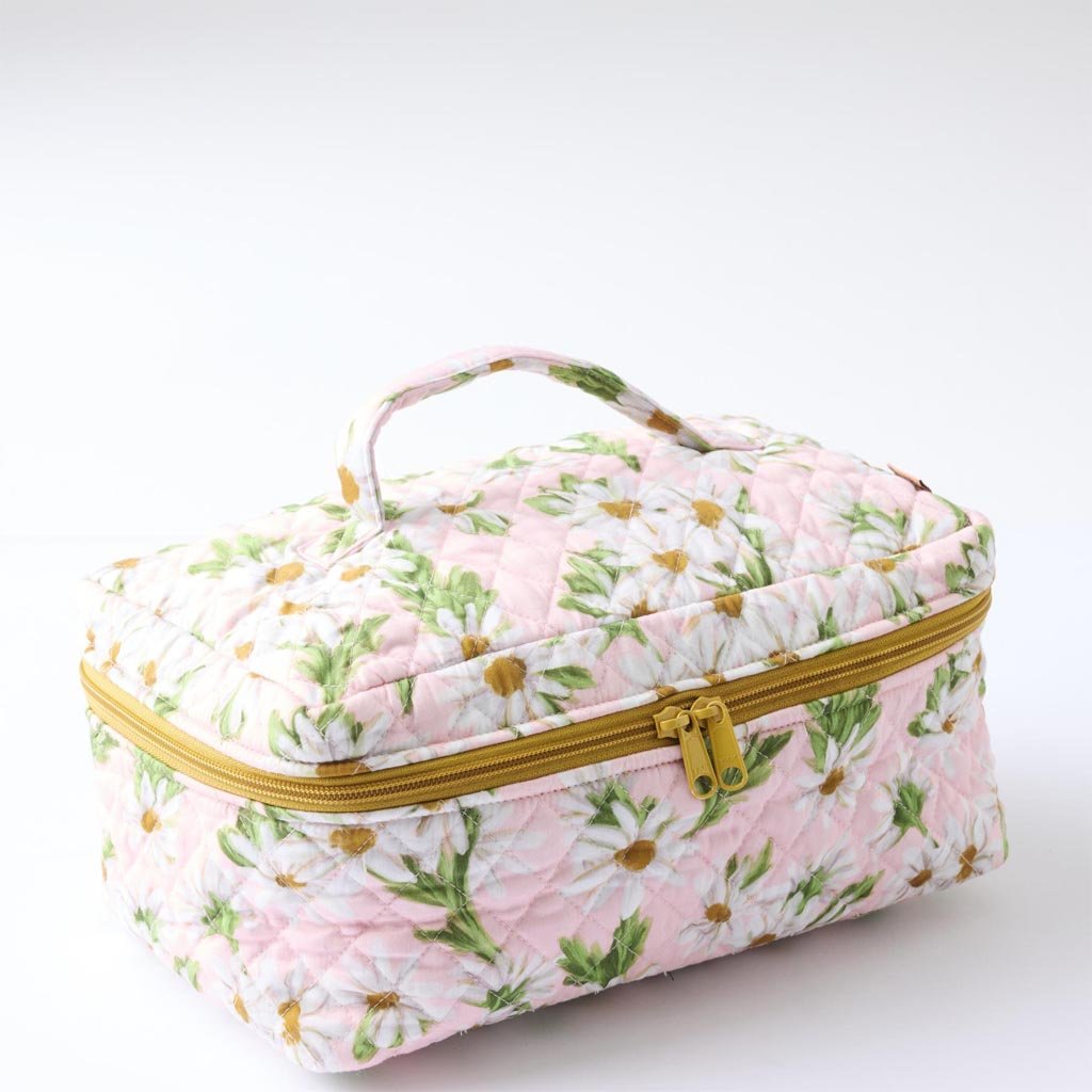 Kip & Co | Sweet Daisy Quilted Toiletry Case - Cove. Beach Essentials