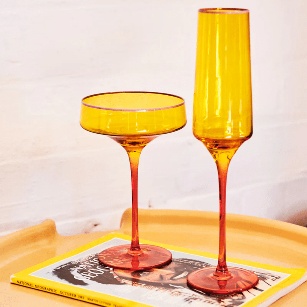 Kip & Co | Tropical Punch Champagne Glass 2P Set - Cove. Beach Essentials
