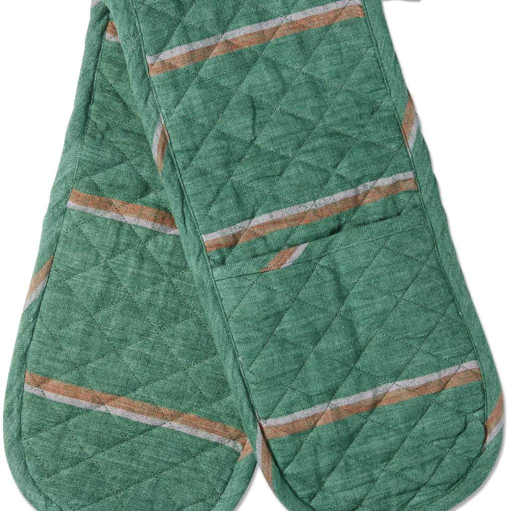 Kip & Co | Wakame Crush Stripe Double Oven Mitt - Cove. Beach Essentials