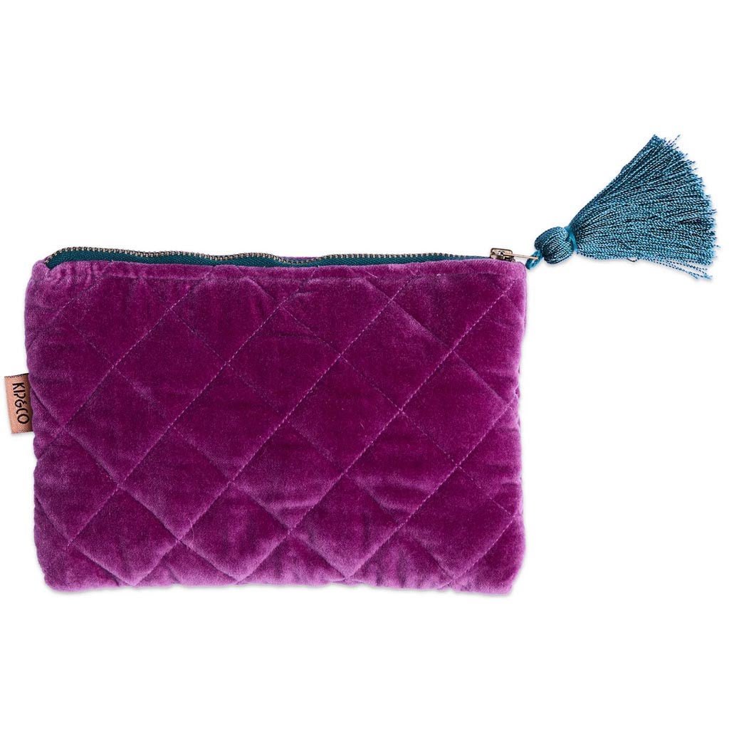 Kip & Co | Wild Grape Velvet Cosmetics Purse - Cove. Beach Essentials