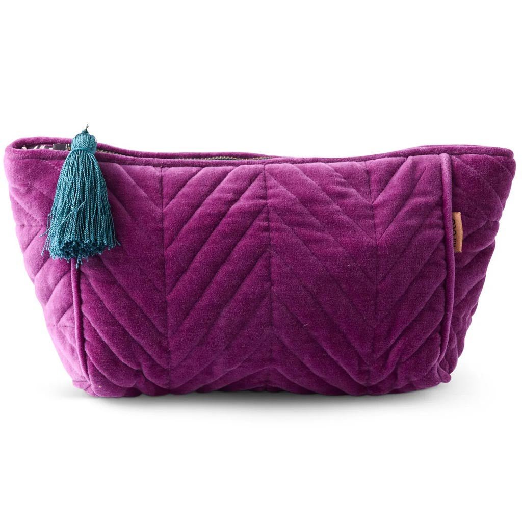 Kip & Co | Wild Grape Velvet Toiletry Bag - Cove. Beach Essentials