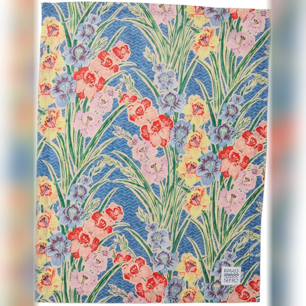 Kip & Co x Anna Spiro Gladiolus Tea Towel laid flat