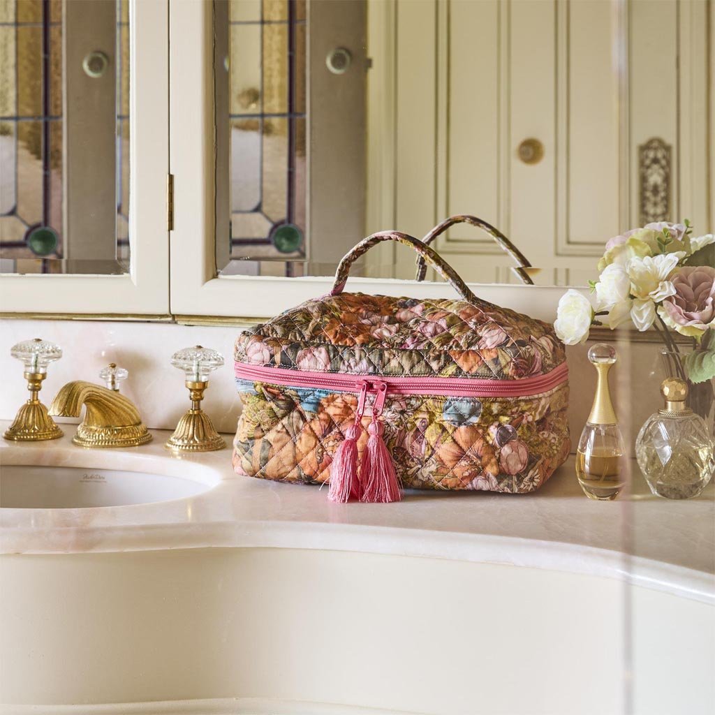 Kip & Co x Fairyland Fairy Garden Quilted Cotton Toiletry Case One - Cove. Beach Essentials