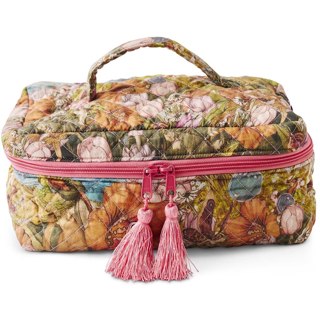 Kip & Co x Fairyland Fairy Garden Quilted Cotton Toiletry Case One - Cove. Beach Essentials