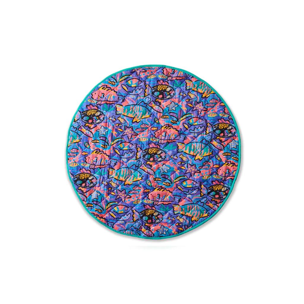 Kip &amp; Co X Ken Done Tropical Fish Quilted Play Mat - Cove. Beach Essentials