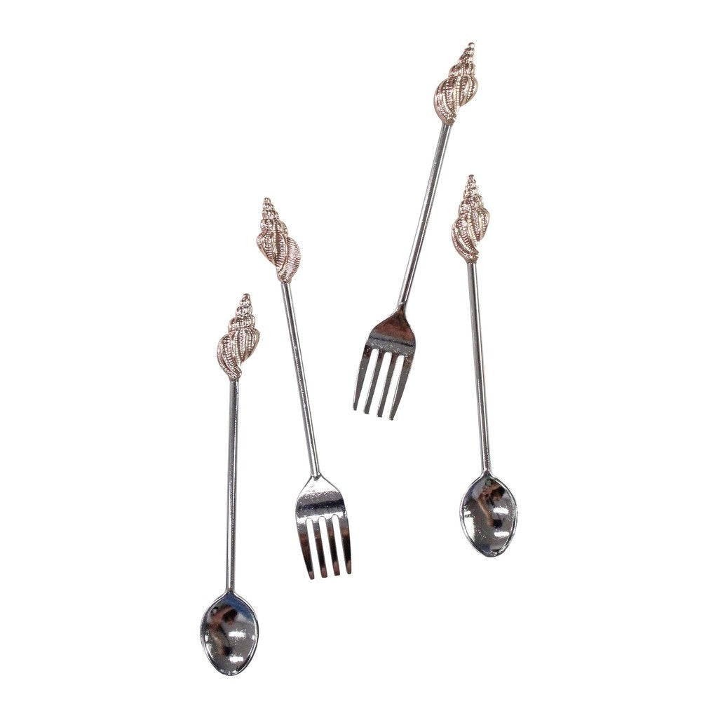Shell tipped forks and spoons