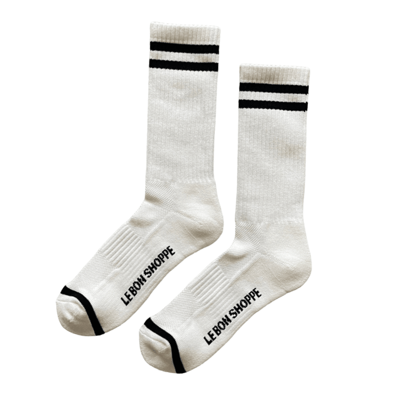 Le Bon Shoppe | Extended Boyfriend Socks Men's Size-Classic White - Cove. Beach Essentials
