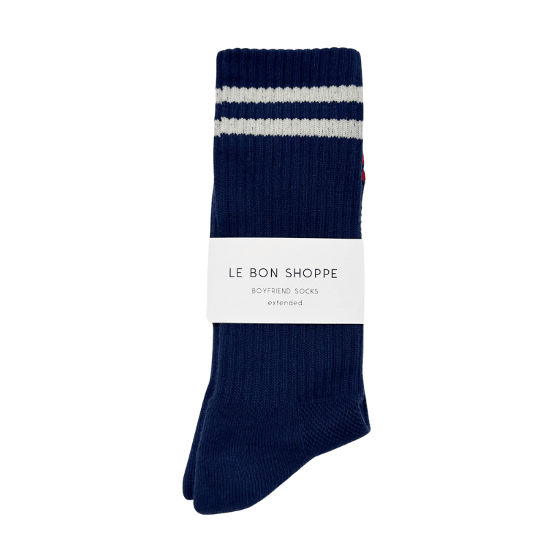 Le Bon Shoppe | Extended Boyfriend Socks Men's Size-Navy - Cove. Beach Essentials