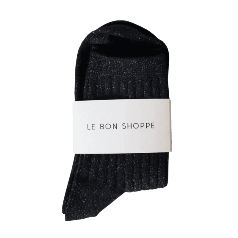 Le Bon Shoppe Her Socks Modal Lurex Copper Black 2 PR - Cove. Beach Essentials
